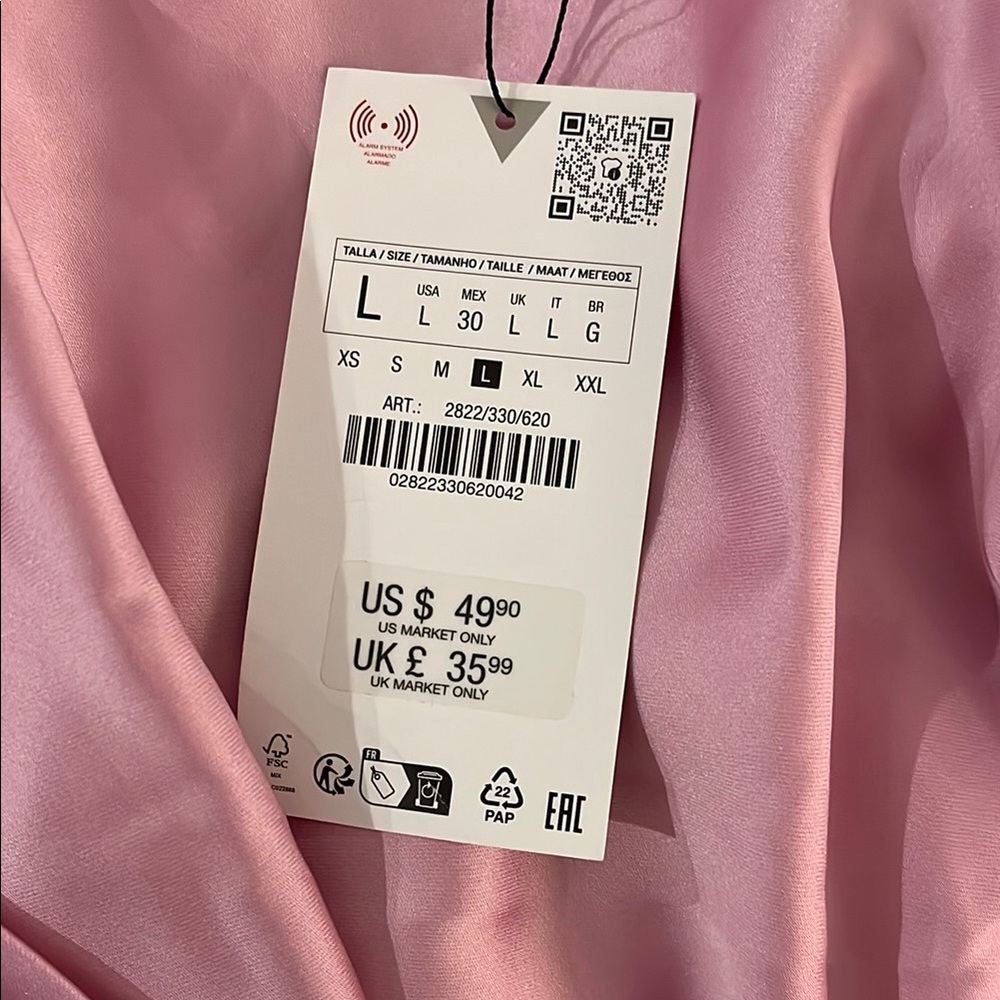 Zara NWT Elegant Pink Halter Dress Size Large - Picture 5 of 5